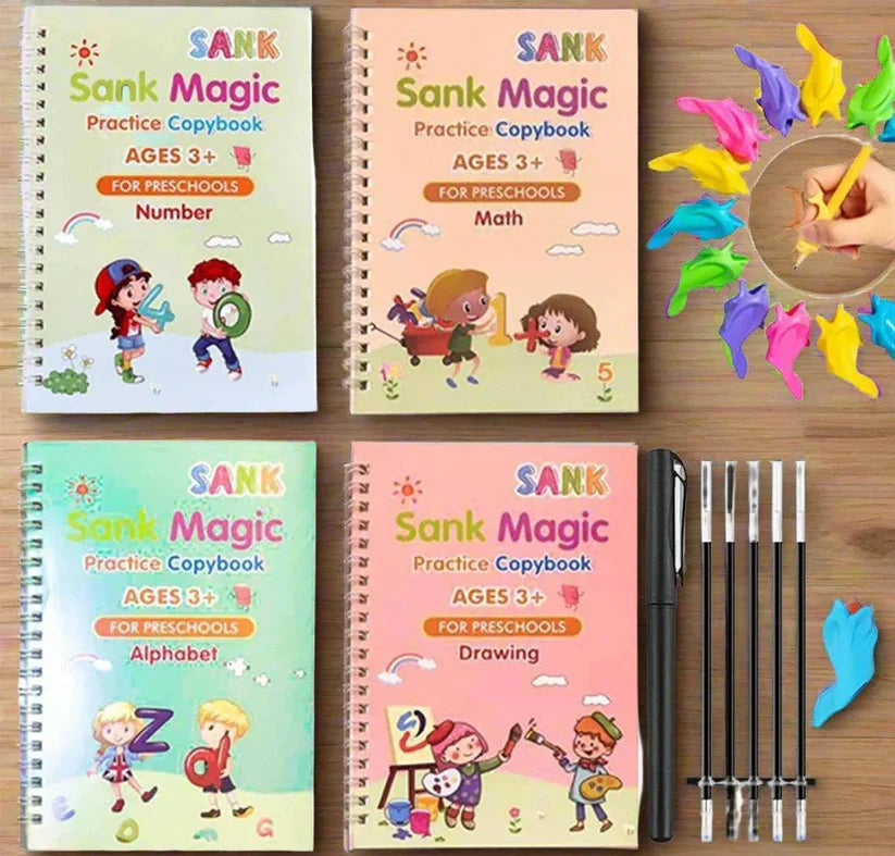 Sank Magic Practice Copybook (4 BOOKS,1 PEN,1 GRIP,10 REFILL)