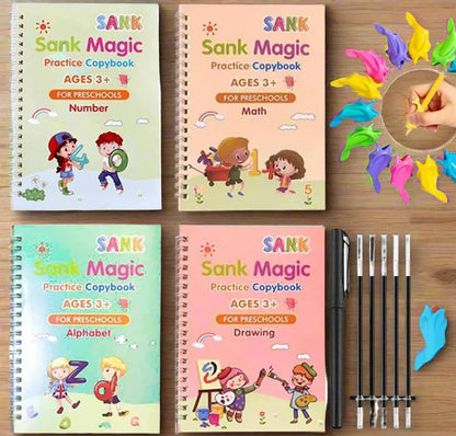 Sank Magic Practice Copybook (4 BOOKS,1 PEN,1 GRIP,10 REFILL)