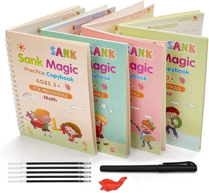 Sank Magic Practice Copybook (4 BOOKS,1 PEN,1 GRIP,10 REFILL)